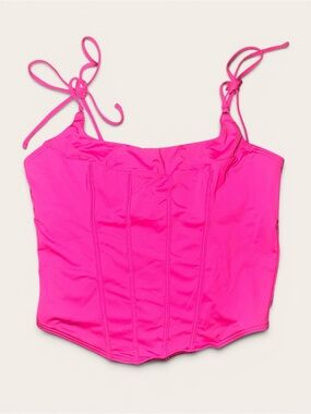 Gilly Hicks Hot Pink Corset Tank with Tie Straps Size Small NWT